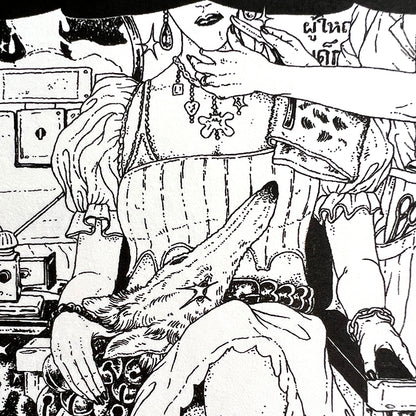 At the Barber's Shop - A5 Print by Ranuth Tong
