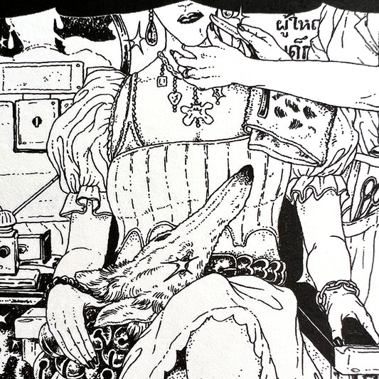 At the Barber's Shop - A5 Print by Ranuth Tong
