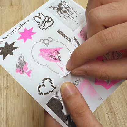 Pinkcore Risograph Sticker Sheet
