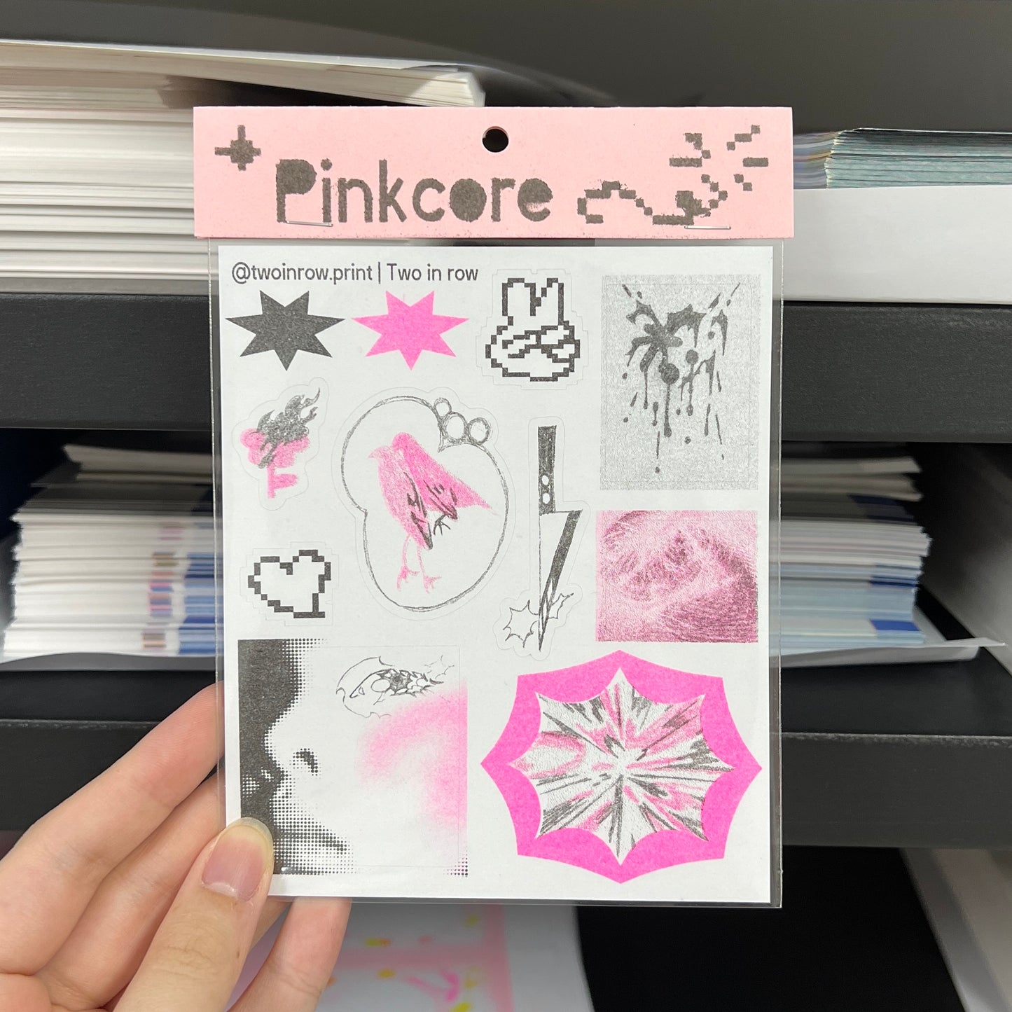 Pinkcore Risograph Sticker Sheet