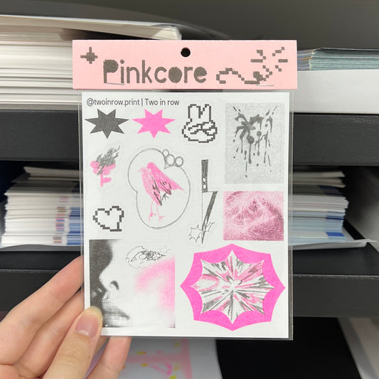 Pinkcore Risograph Sticker Sheet