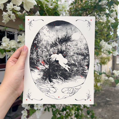 Death of the Caged Grevillea - A4 Print by Sasi Tee.