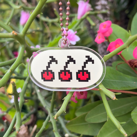 Keychain - Pixel Cherry