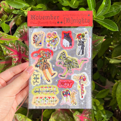 November (K)nights Risograph Sticker Sheet