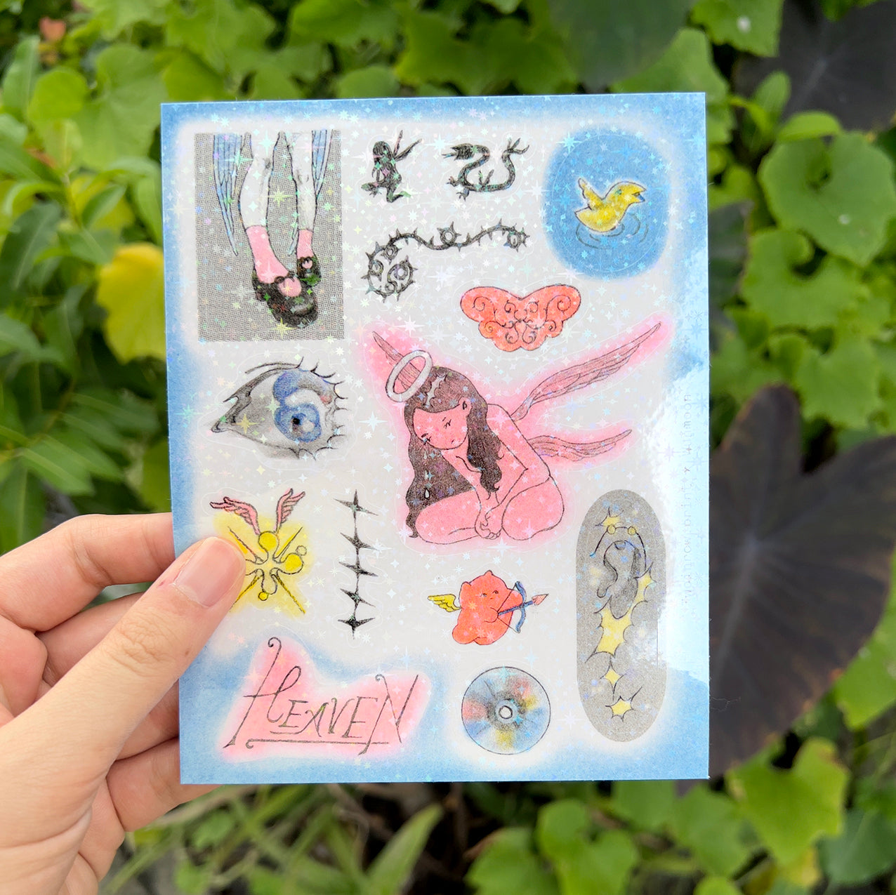 Meet Me in Heaven Risograph Sticker Sheet