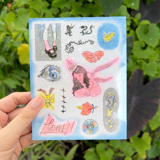 Meet Me in Heaven Risograph Sticker Sheet