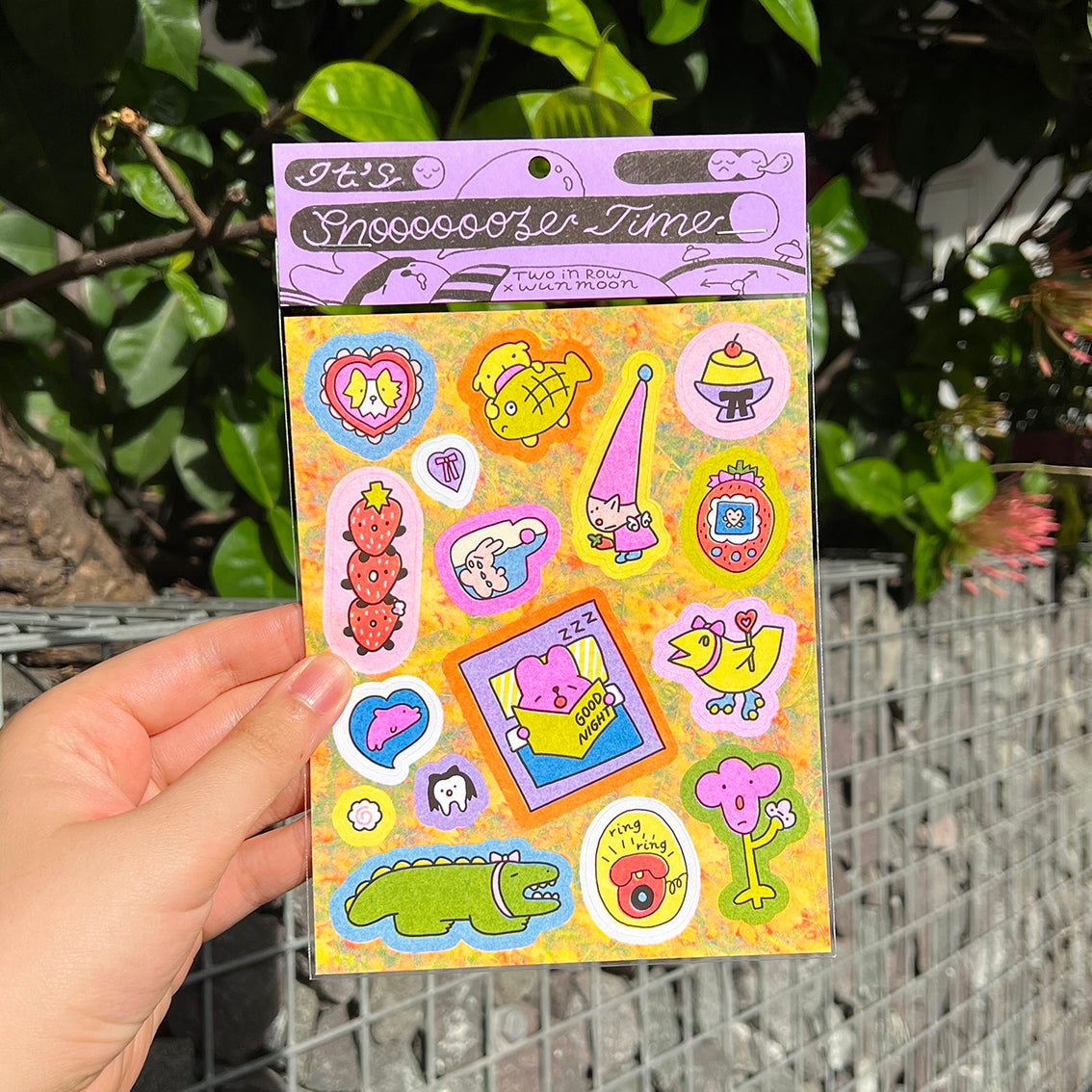 It's Snooooze Time Risograph Sticker Sheet